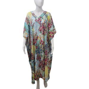 Winlar Women's One Size Fits Most Floral Print Caftan